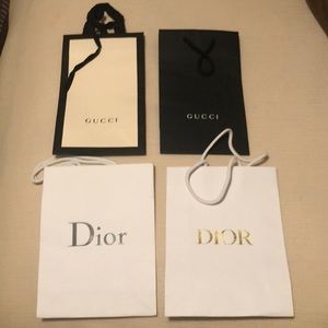 Dior, Gucci Tote Gift Bags EUC